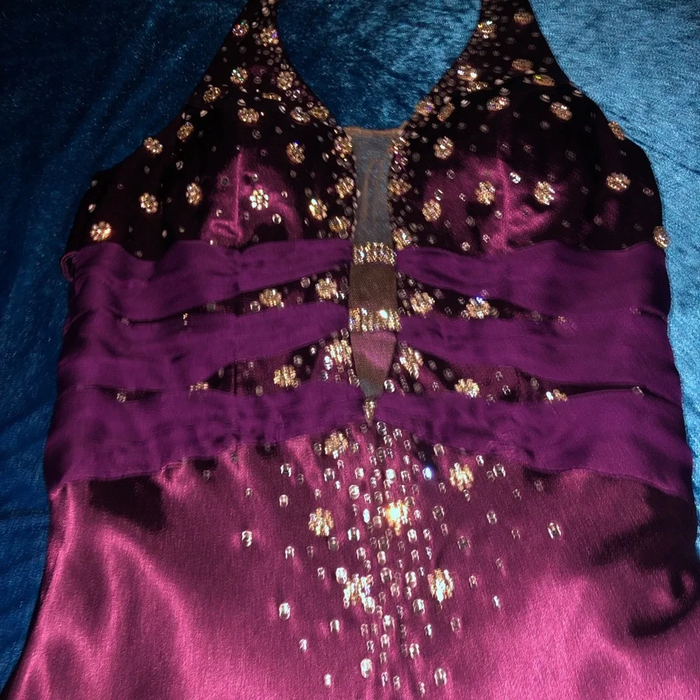Prom Dress Sequin Gown with halter top Size 6 - Picture 5 of 10
